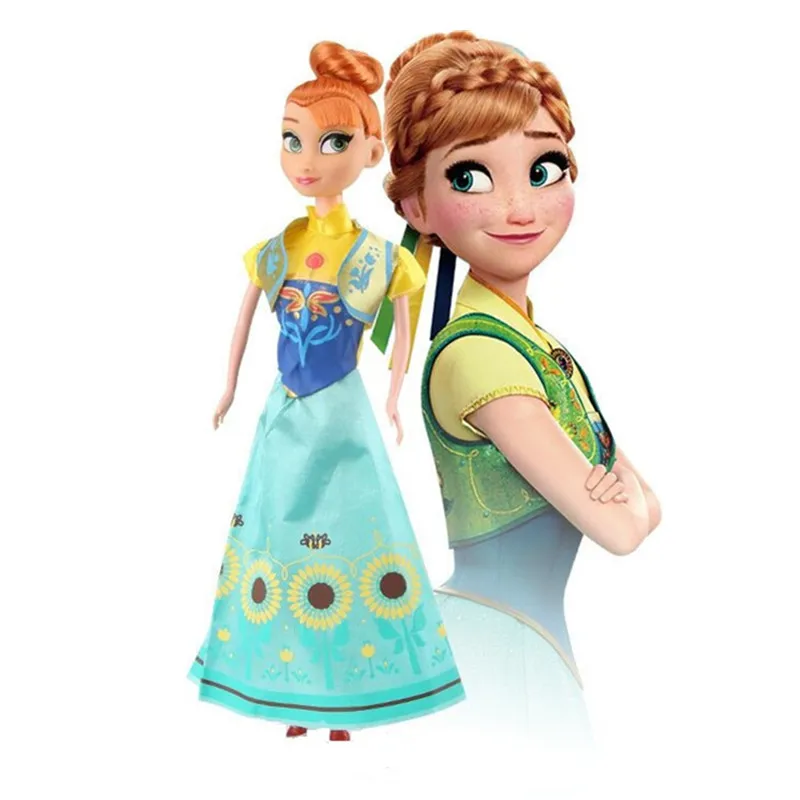 Disney Frozen Cartoon Doll Snow Queen Elsa Anna Princess Action Model Doll Child Girl Birthday Christmas Gift Toy