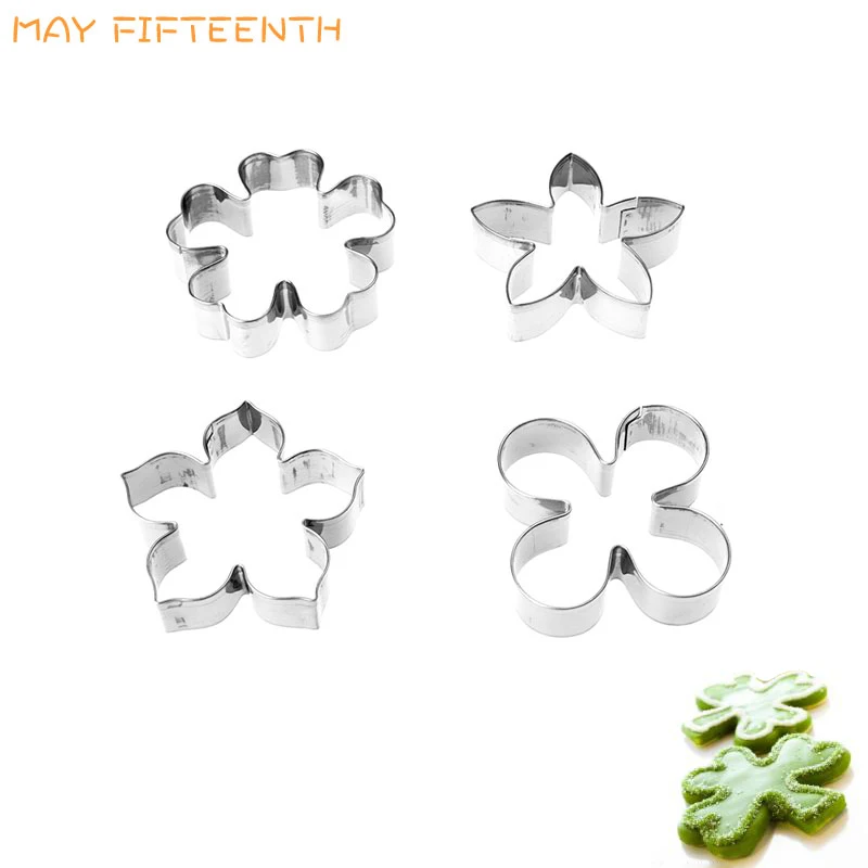 Buy MAY FIFTEENTH Flower Cookie Cutters Press Fondant Cutter Small Metal Leaf