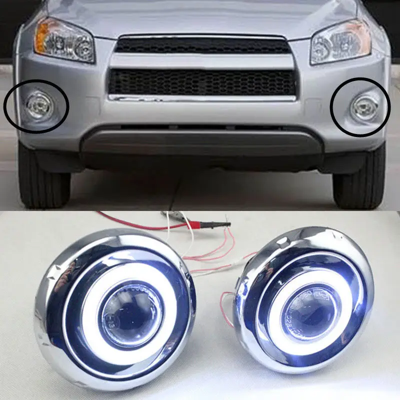

For Toyota RAV4 2009-2012 A Set White Angel Eyes + Fog Lamp + Lens