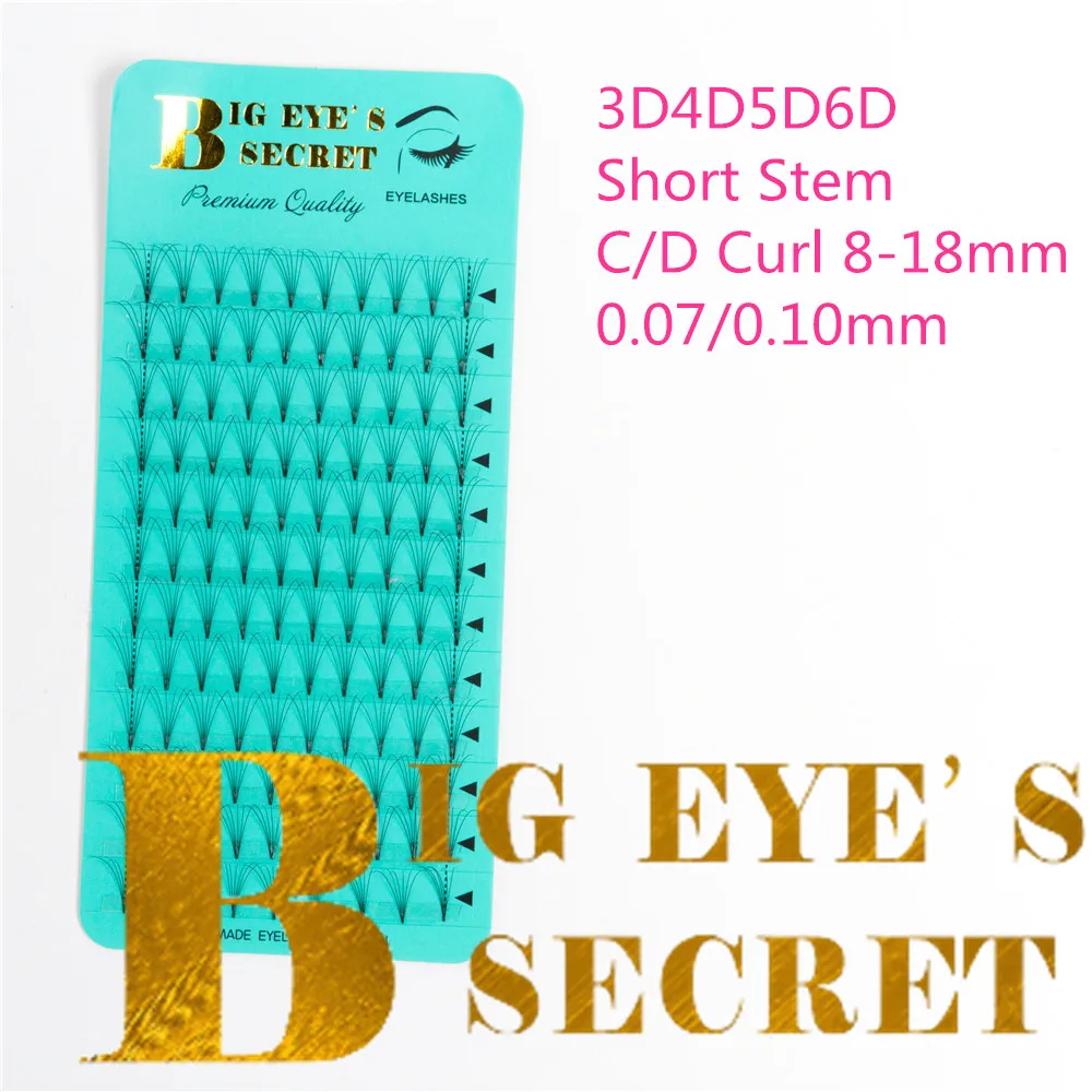 

Short Stem Premade Volume Fans Supplies Volume Lash 3D-6D Heat Bonded Premade Fans 0.07/0.10mm Russian Volume Lash Extension