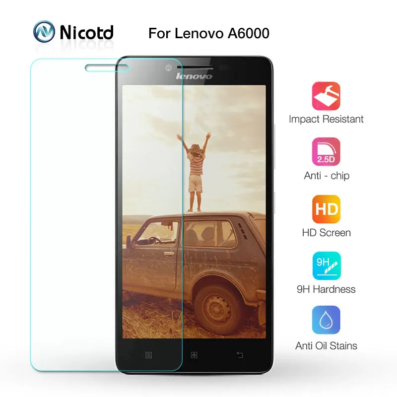 

For Lenovo Lemon A6000 6010 Tempered Glass Screen Protector 0.26MM 9H 2.5D Safety Protective Film On A6010 A6000-l A 6000 Plus