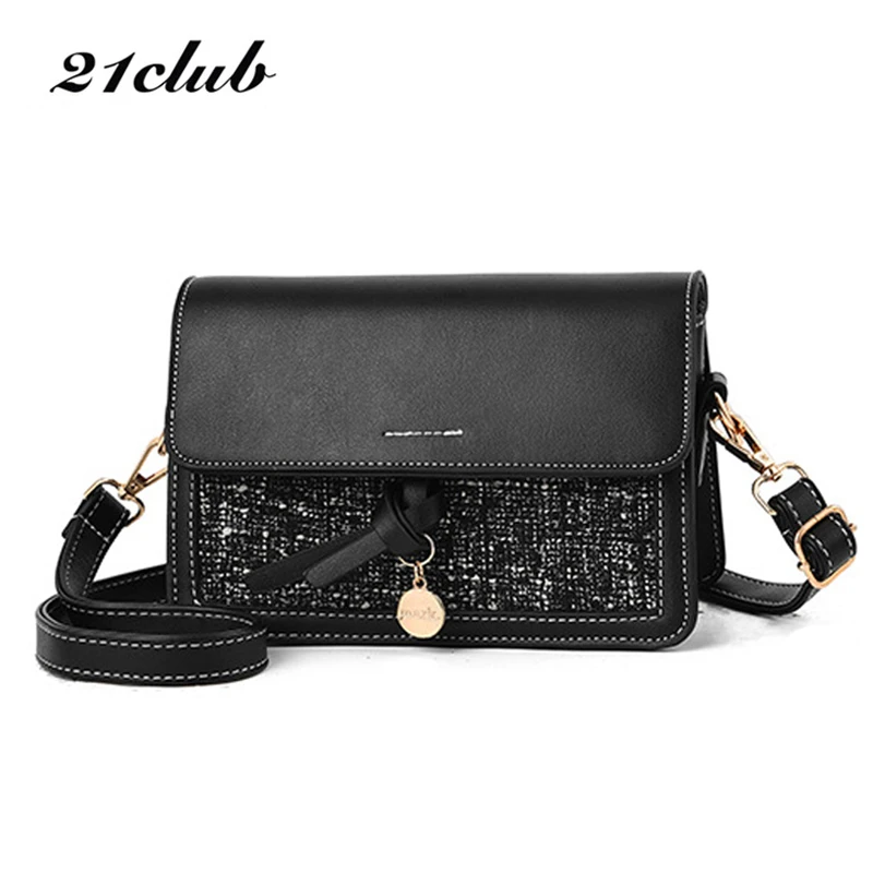 

21club brand small casual ladies totes shopping party patchwork shopping party purse women messenger shoulder crossbody bags