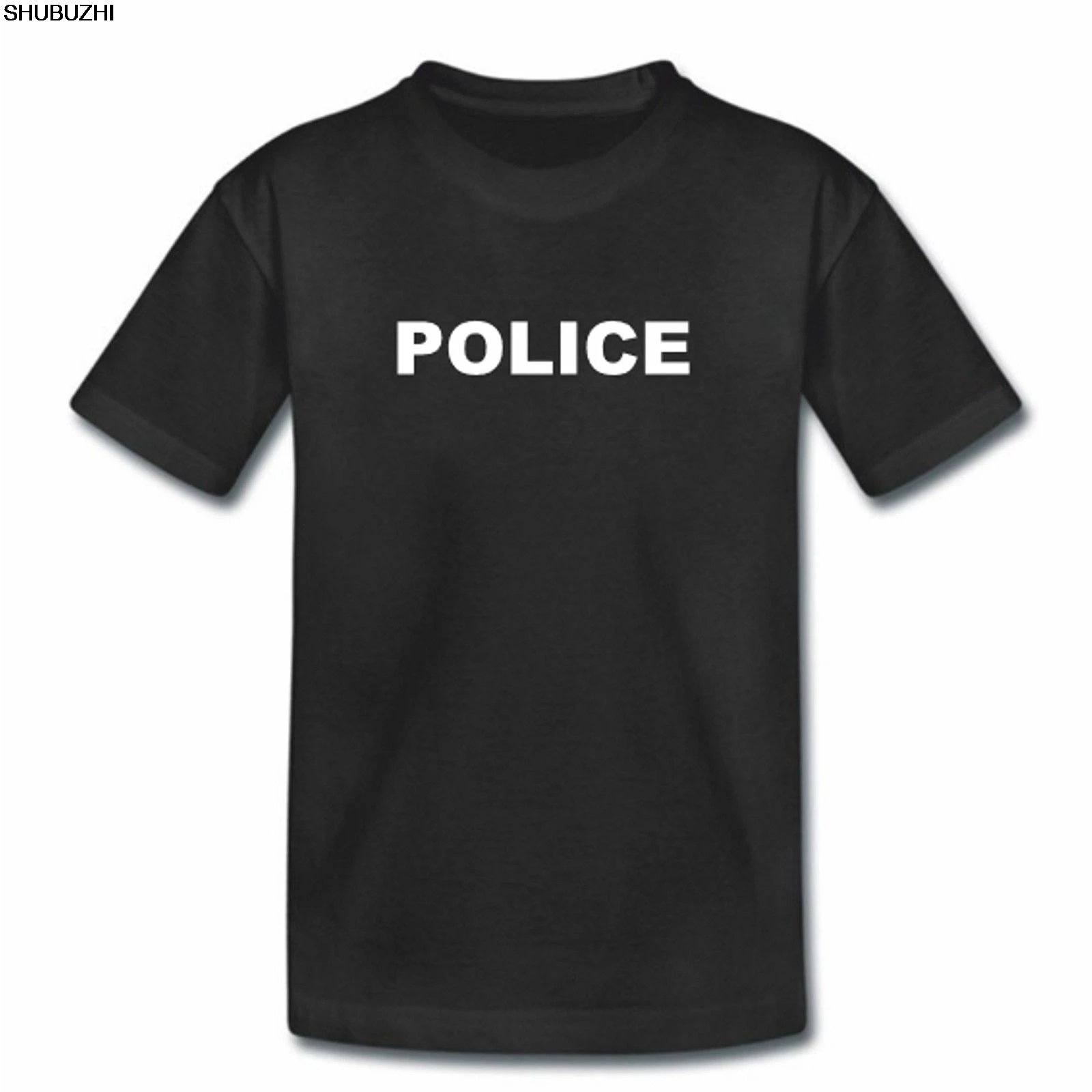 

Kids Police T Shirt - Childrens Boys Girls Police TShirt Fancy Dress Costume men fashion top tees summer black tshirt sbz4251
