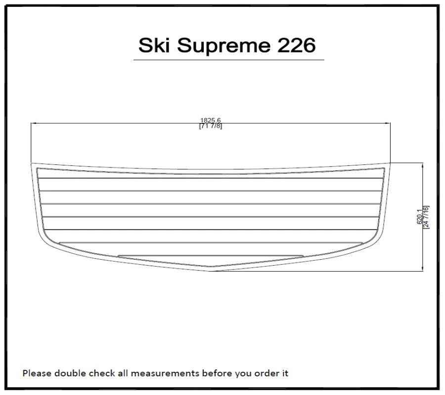 Ski Supreme 226 Swim Platform Pad Boat EVA Teak Decking 1/4