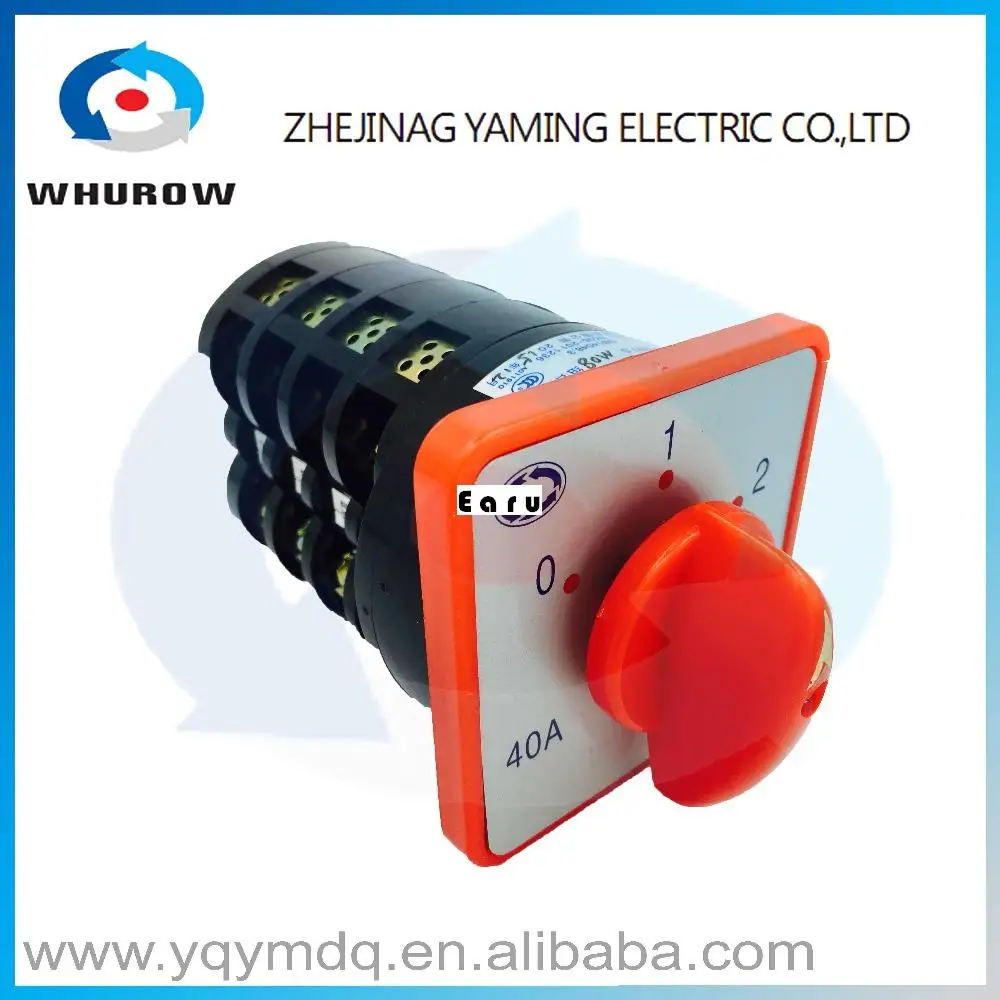 

HZ5-40/7.5 M08 automatic electrical changeover rotary cam combination switch four poles 40A 7.5kw 380V sliver point contacts CCC