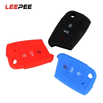 

LEEPEE Car Remote Flip Key Shell Fob 3 Buttons Folding Key Case For VW Jetta Golf Passat Beetle Polo Bora Interior Accessories