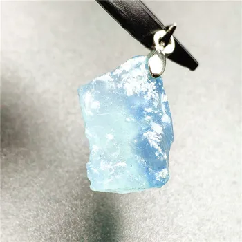 

Natural Aquamarine Pendant Women Men Love New Gift 22x14x9mm Blue Stone 925 Silver Crystal Fashion Luxury Necklace Pendant AAAA