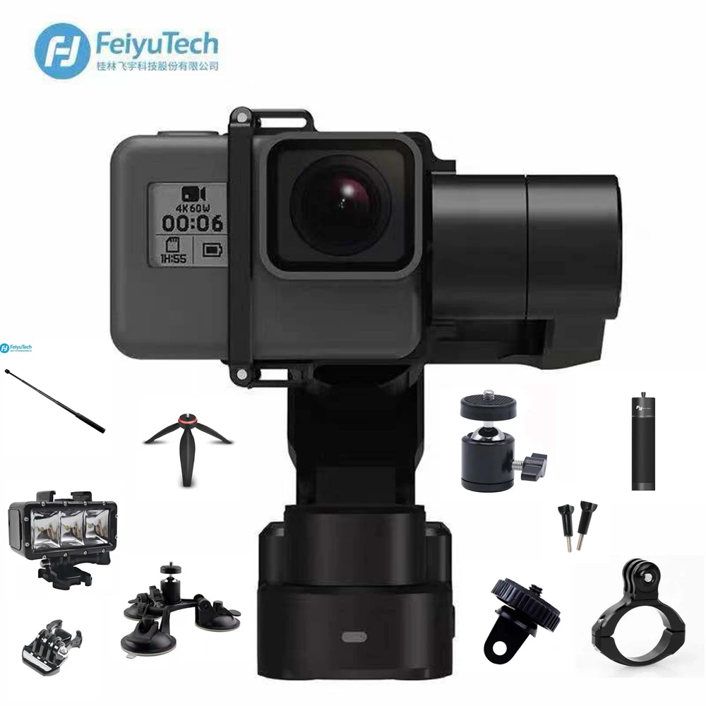 

FeiyuTech WG2X Feiyu WG2X Waterproof 3 axis Brushelss Wearable Gimbal Stabilizer for Gopro Hero7 6 5 session Xiaomiyi 4/5 Yi 4K