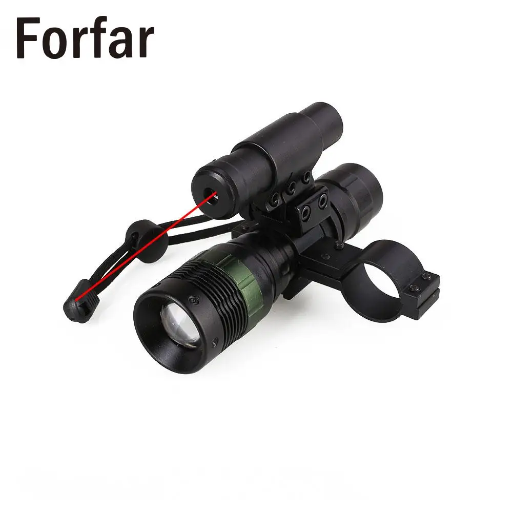 

LED Flashlight Torch Lamp & Red Dot Point Laser Sight Scope with Mount Hunting Outdoor Tool