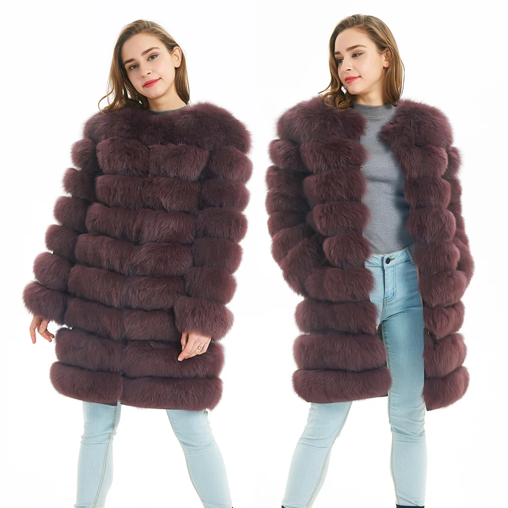 

2019 fashion Women's natural fur Real fox coat Winter women's jacket Coat vest Girls leather fashion
