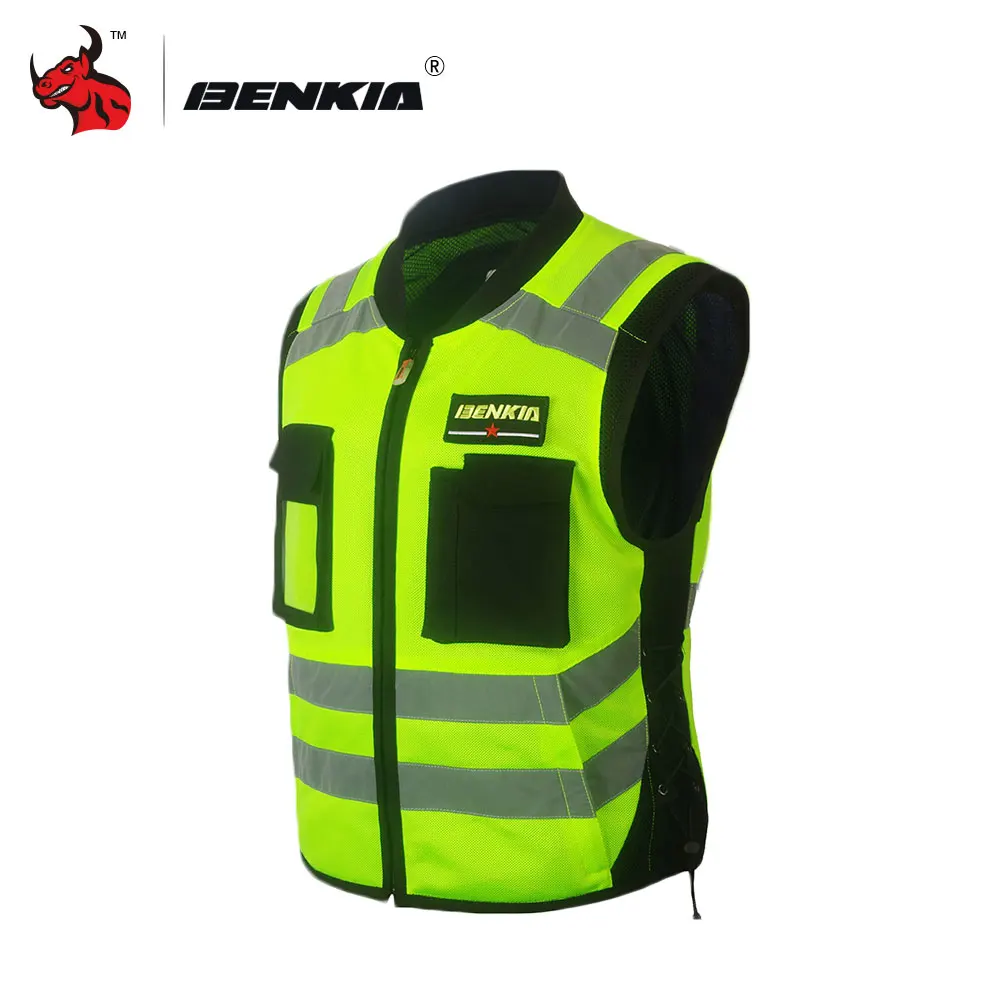 

BENKIA Motorcycle Racing Reflective Vest Breathable Spring Summer Motorcycle Touring Night Riding Jacket