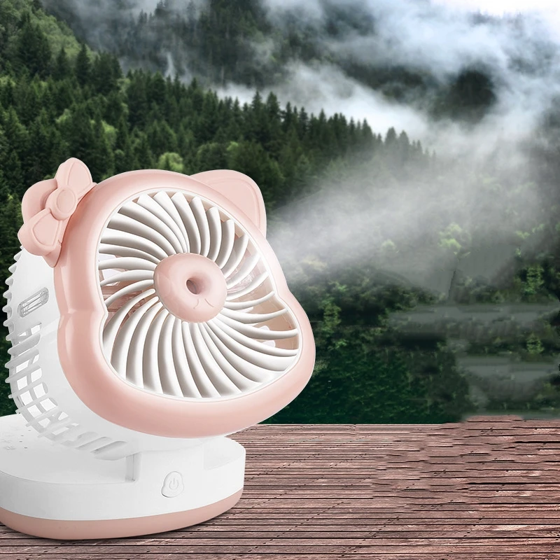 

Ultra-Quite Cool-Mist Portable USB Fan Summer Office Desk Outdoor Mini Rechargeable Air Conditioner Cooling Fan Working 3-5 Hour