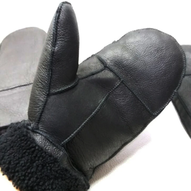 Winter men's sheepskin leather gloves winter warm motorcycle waterproof billiards gloves