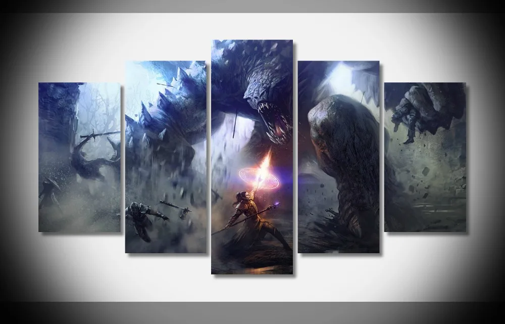 

7387 fantasy art warrior magic trolls monster Poster Framed Gallery wrap art print home wall decor Gift wall picture