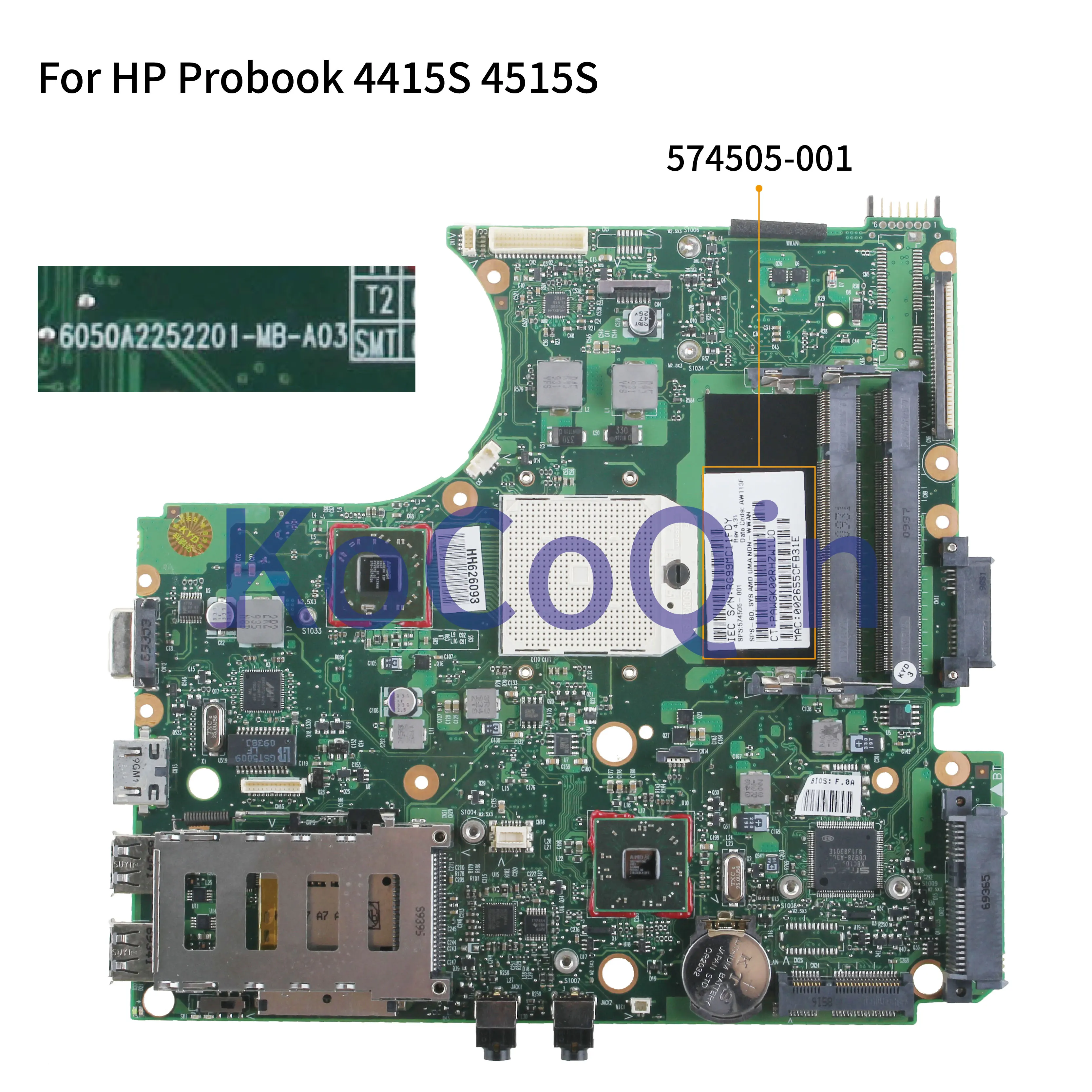 KoCoQin материнская плата для ноутбука hp Probook 4415S 4515S материнская плата 574505-001 574505-501 AMD