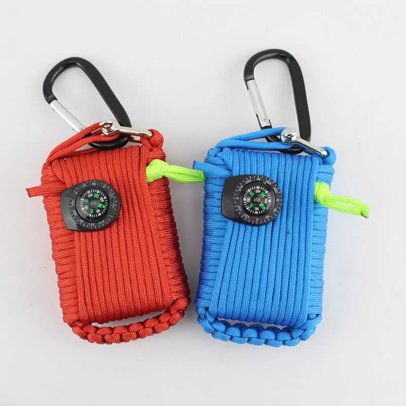 29 En 1 supervivencia al aire libre de equipos SOS Kit de Paracord caja de primeros auxilios suministros Campo de auto-ayuda caja para acampar de Viaje Kit