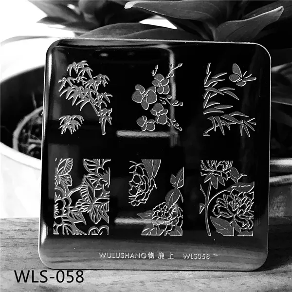 Новые пластины для штамповки ногтей WLS созвездия карты китайские персонажи цветок бабочка шаблон для дизайна ногтей штамп пластина шаблон изображения - Цвет: tomato