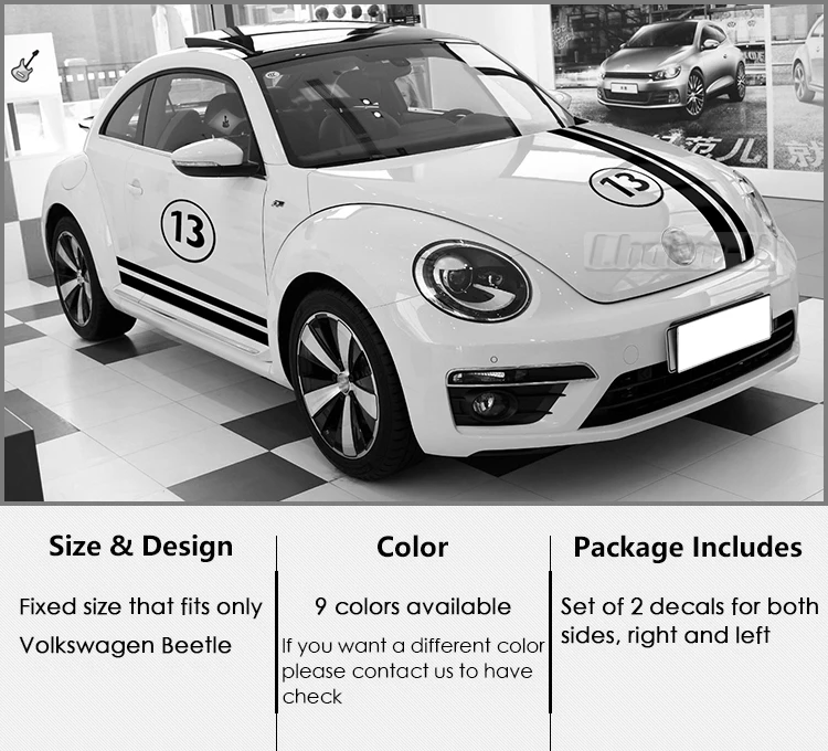 Набор для стайлинга автомобилей, Виниловая наклейка для Volkswagen Beetle, 2011-Н. В., наклейки, аксессуары