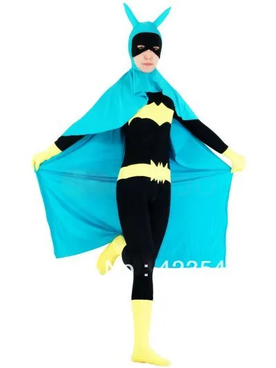Blue & yellow & black Batman costume DC Comics Batman Spandex Superhero Costume Halloween Costumes
