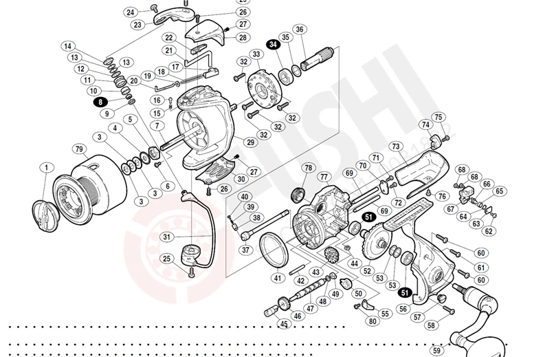 Комплекты шариковых подшипников для рыболовной катушки Shimano 02 ultegra 6000pg и 8000pg(всего 4 шт.) номер: 8*1 34*1 51*2 A-RB комплект подшипников