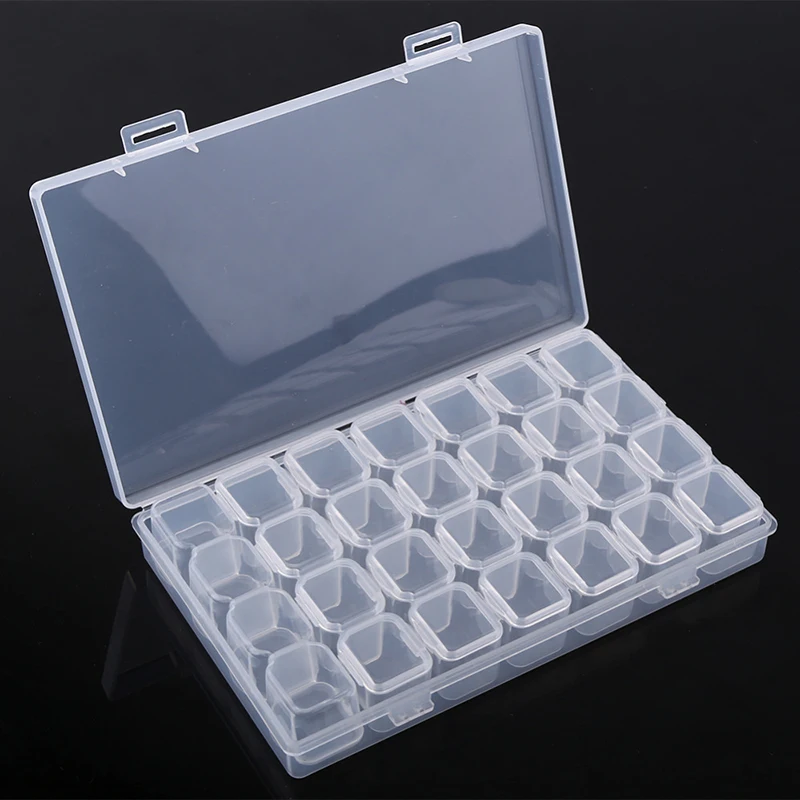 

28 Slots Adjustable Plastic Storage Box Storage Box box for jewelry Diamond Embroidery Craft Bead Pill Storage Tool
