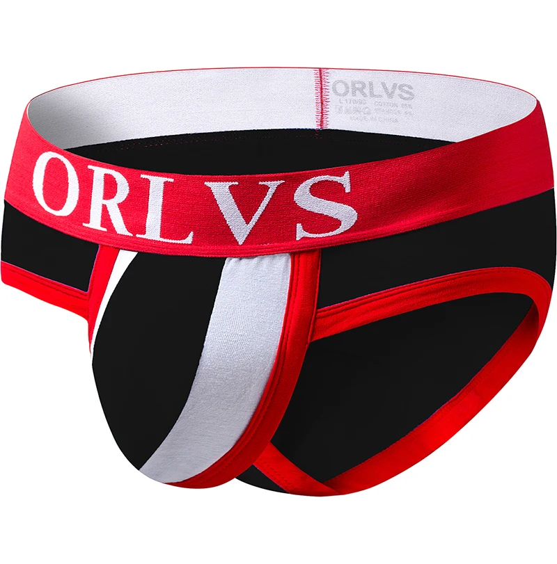 

2019 sexy men undrewear briefs gay mens bikini briefs men cotton stripe slip pouch underwear 4 colors hot sale OR15