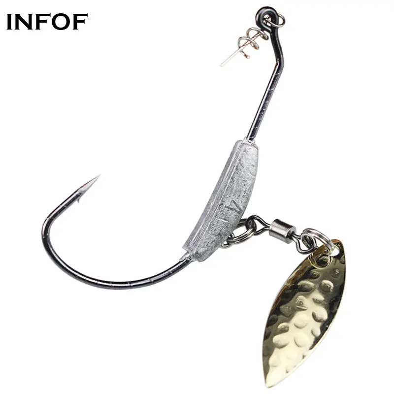 

INFOF 5-pieces Jig Hook Swim Blade Jighead 4.5g 5.5g 7.2g Lead Jig Head Hooks Weighted Swimbait Carp Fishing Hooks