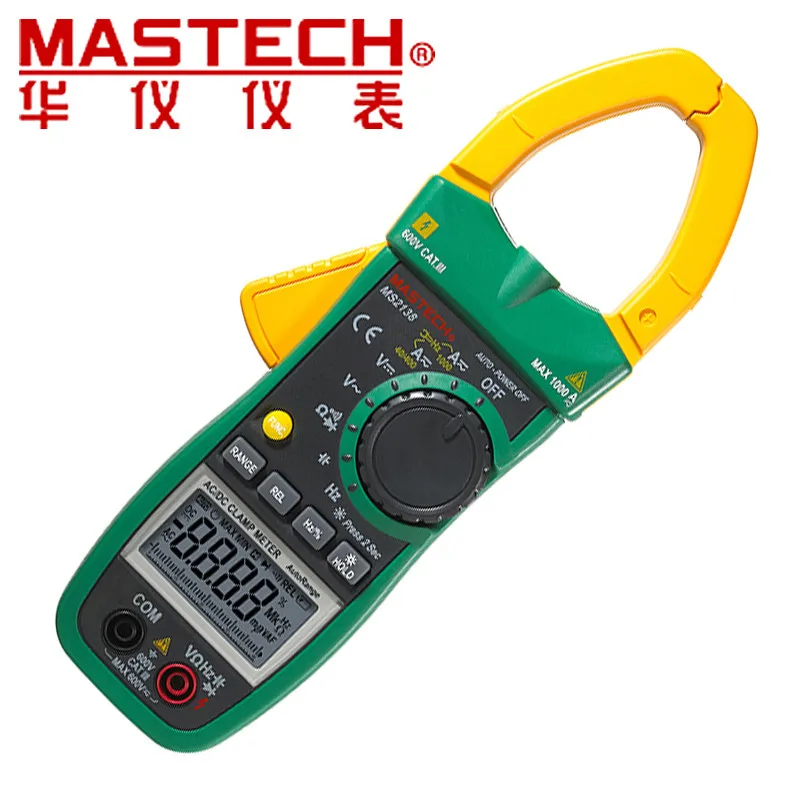 Mastech MS2138 Цифровой клещи мультиметр DC/AC напряжение тока 1000A Pinza Amperimetrica lcd Multimetro диагностический инструмент