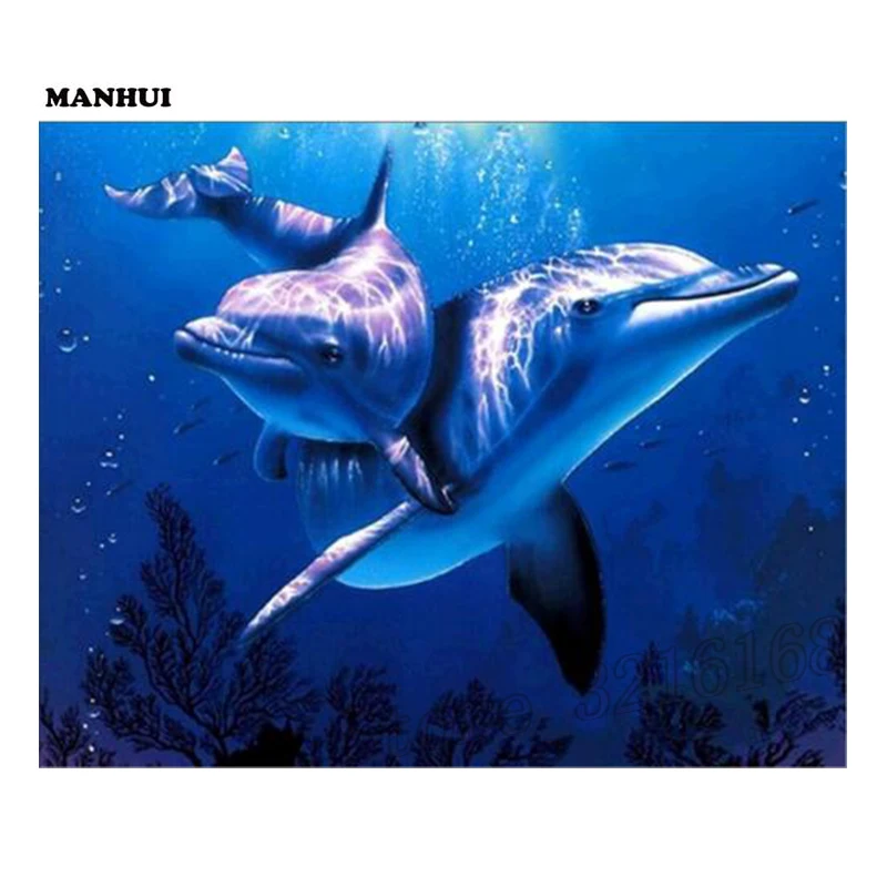 

Volledige vierkante / ronde diamant 5D DIY Diamond Painting "Animal Dolphin" Diamond geborduurd Diamond Mosaic Home Decor SSA083