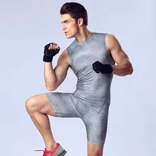 Мужские профессиональные комплекты для фитнеса, Быстросохнущий Топ для занятий фитнесом+ короткая футболка, майка, Спортивная пляжная майка для бега, майка для йоги, 2124