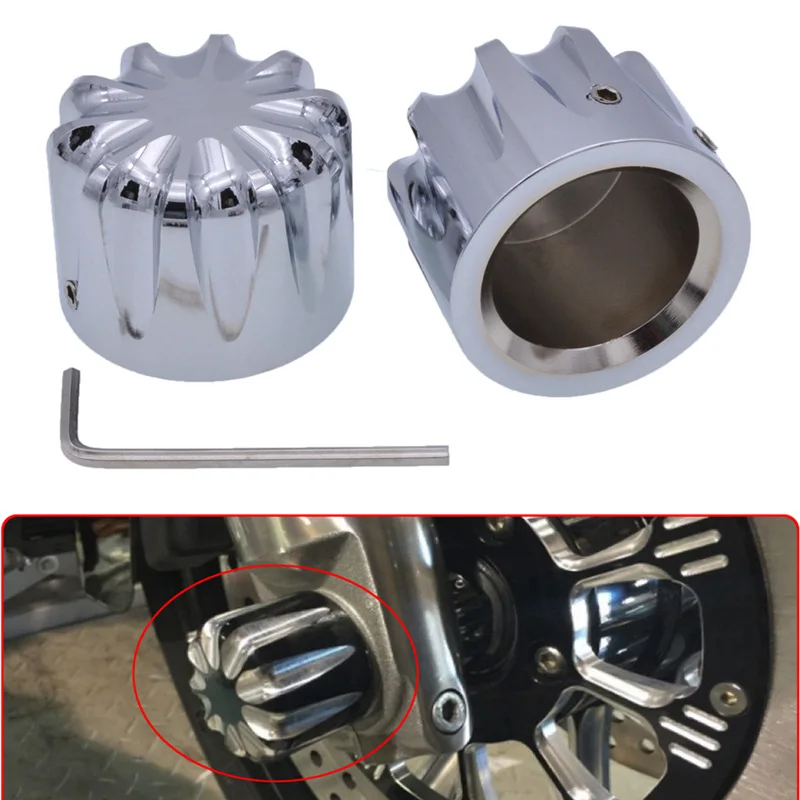 

1 Pair Motorcycle Chrome / Black CNC Styling Front Axle Nut Cover Bolt for Harley Touring Softail Sportster XL883 XL1200 X48