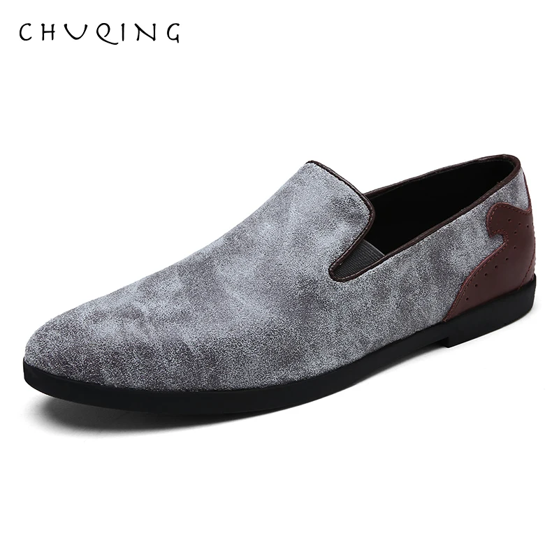 CHUQING Fashion Male Shoes Leather Men Loafers Leisure Moccasins Slip On Men's Driving ShoesMen Casual Shoes