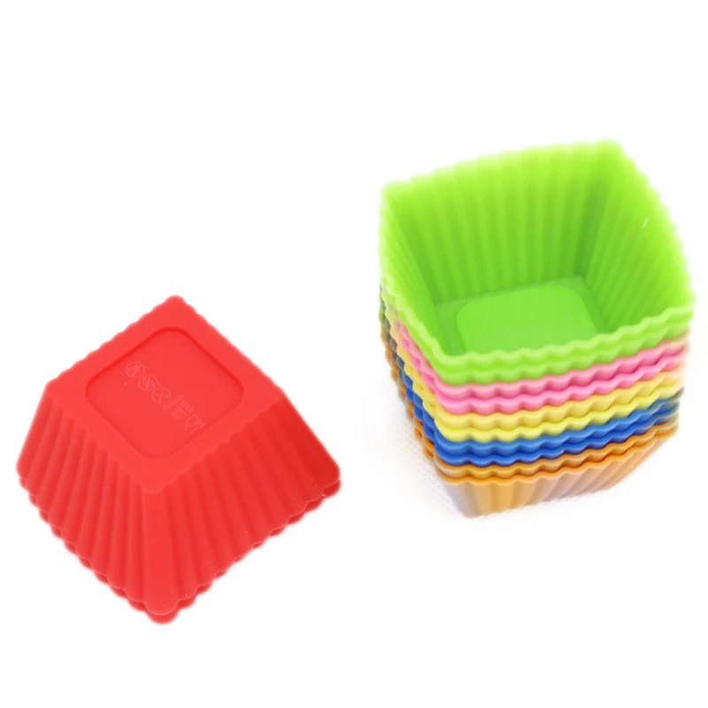 

12-Pack Silicone Mini Square Reusable Cupcake and Muffin Cup