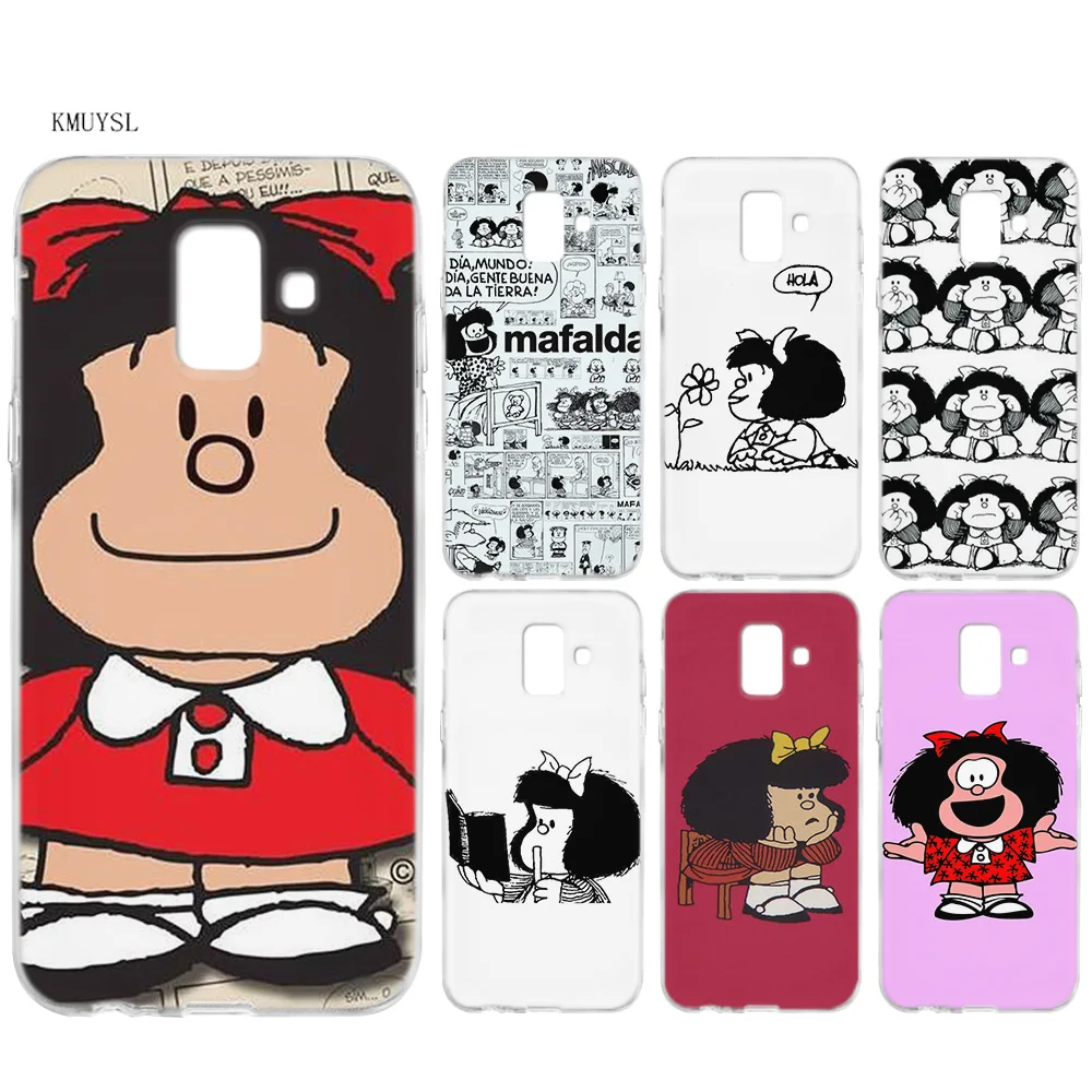 

KMUYSL Mafalda TPU Silicon Clear Soft Case Cover Shell for Samsung Galaxy A6 A8 Plus J6 J4 J8 2018