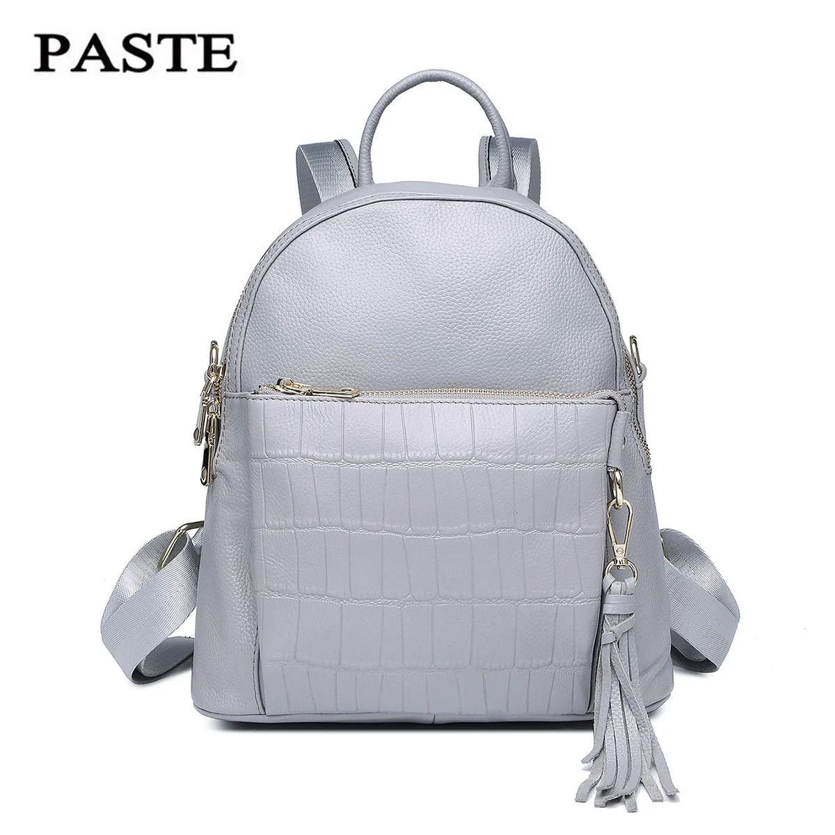 2017 Multifunction Crocodile Pattern Leather Women Backpack Leisure Daul use Shoulder Bag Preppy School Bag Cowhide
