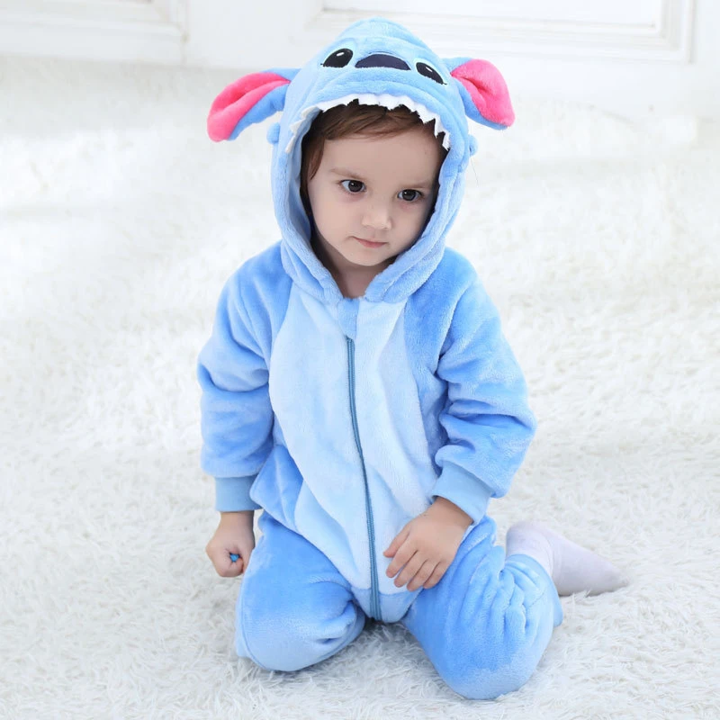 Children Kids Animal Costume Cosplay Stitch Halloween Anime Hooded