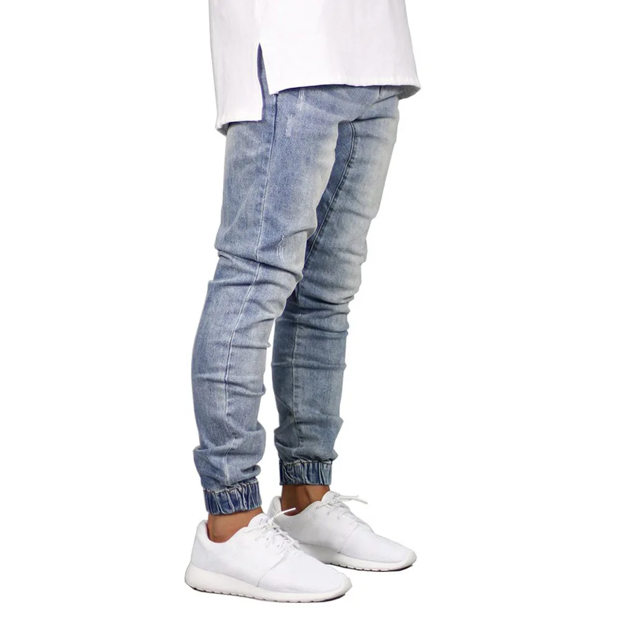 Мужские джинсы дизайнерские модные джоггеры джинсы для мужчин H8710 - Цвет: Light Blue