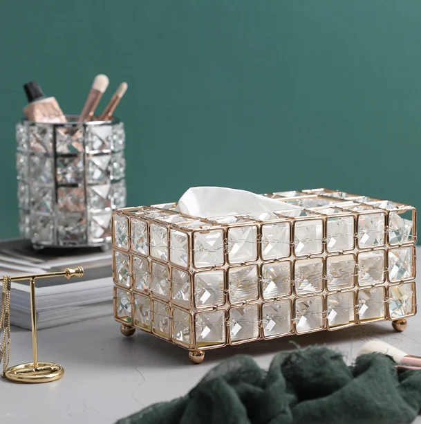 

Nordic Style Luxury Fashion Durable Handmade Tissue Box Napkin Tissue Dispenser Organizer Holder Hot Sale Desk Tissue Box LFB731