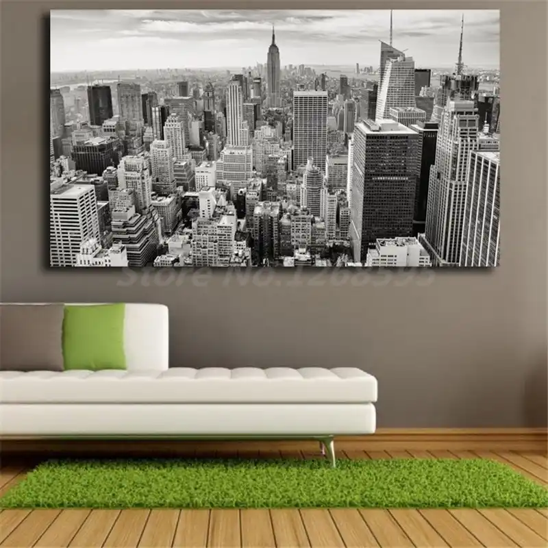 New York City Buildings Skyscrapers Black And White