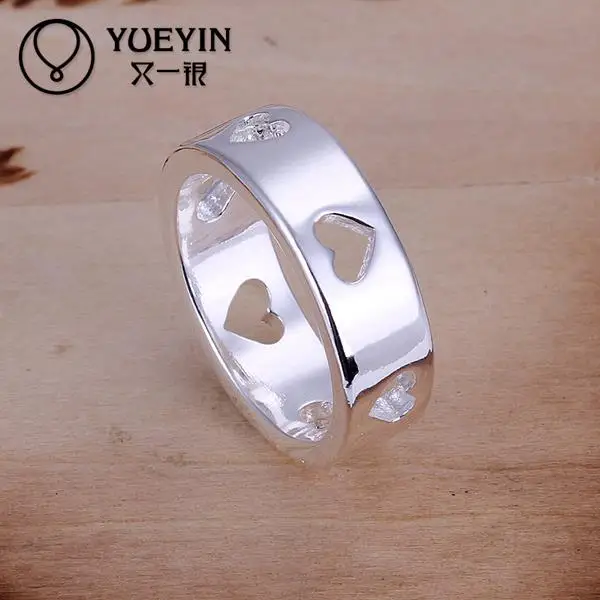 Europe New Fashion Personality Silver Plated Romantic Wedding Rings Don't Fade Hot Sale