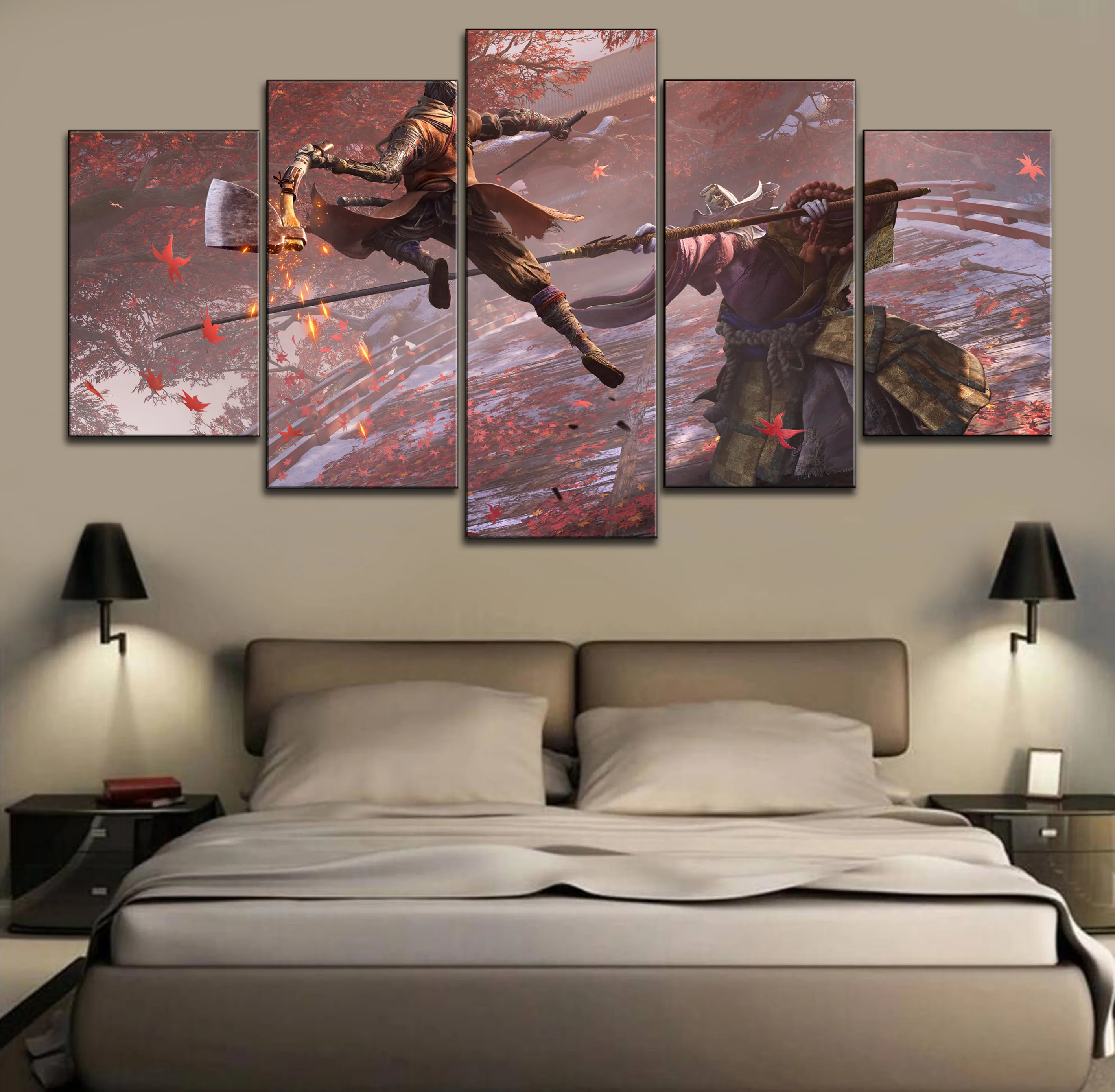 

5 Pieces Game Sekiro Shadows Die Twice Painting Modern Wall Art Home Decorative Picture Framework Canvas HD Print Modular Poster