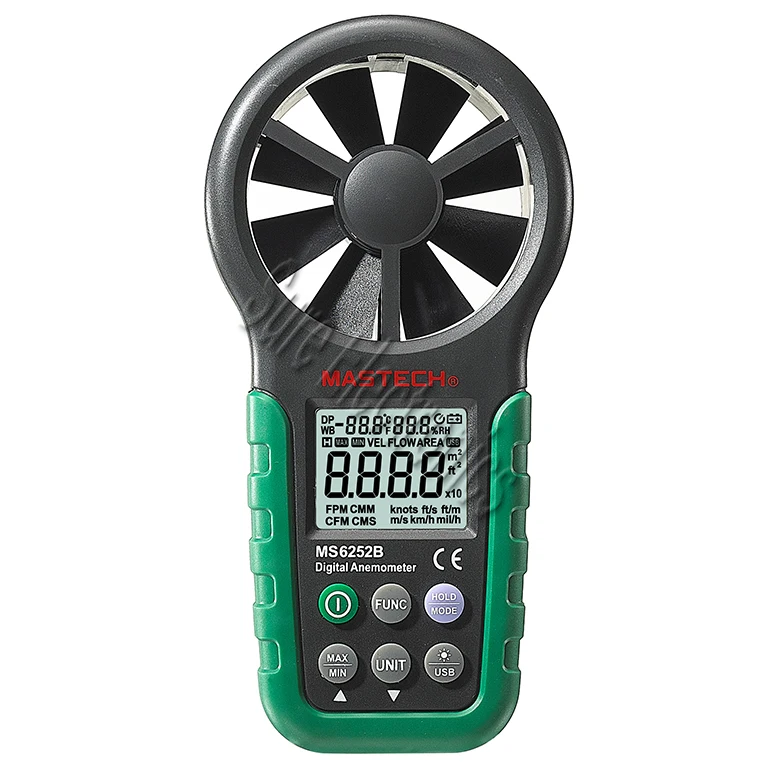 

Free shipping MS6252B Handheld LCD Digital Electronic Wind Speed Meter Anemometer Lock function Digital Anemometer