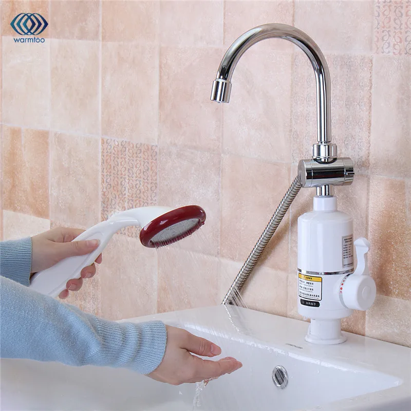 

Electric Water Heater Faucet Instant Tankless Tap Leakage Protection 360 Rotatable Single Handle Single Hole Kitchen 220V