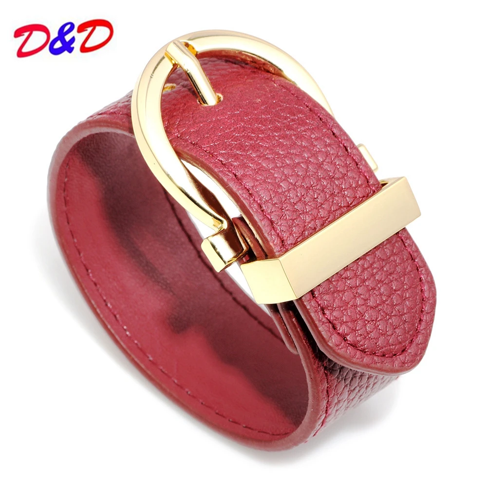

D&D New Fashion Simple Wide Leather Bracelet Of Women Accessories Popular Contracted Joker Ms ladys Leather Bracelets