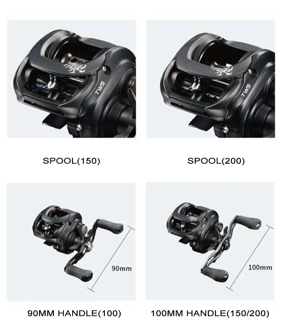 Carretel de Arremesso 7bb plus 1rb Daiwa Tatula 100 e 150 e 200 6.3: 1 e 7. 1:1 e 8.1: 1 5 6 kg Power Sistema Tws Rolamentos Resistentes à Corrosão 11 Esporte e Lazer