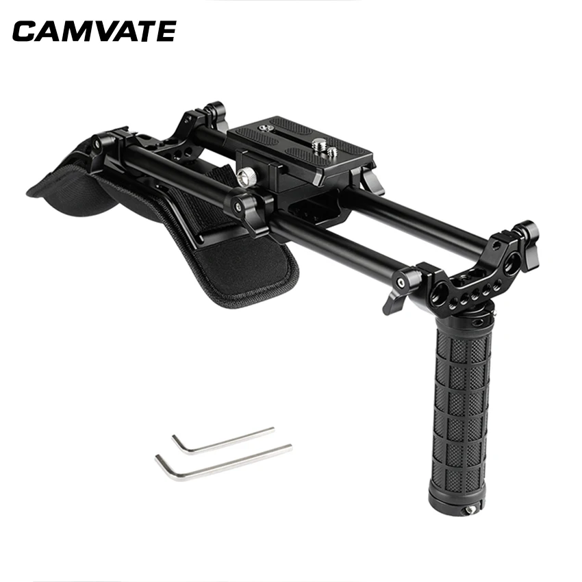 

CAMVATE Shoulder Mount Kit With 15mm Rod System & Manfrotto QR Plate For DSLR Video Cameras And DV Camcorders C2105