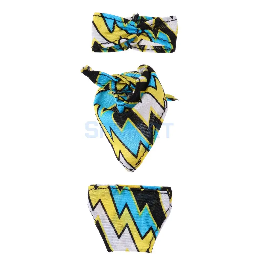MagiDeal Summer Beach Swimwear Swimsuits Doll Clothes Bikini Three-piece for Dolls Accs Children Toy