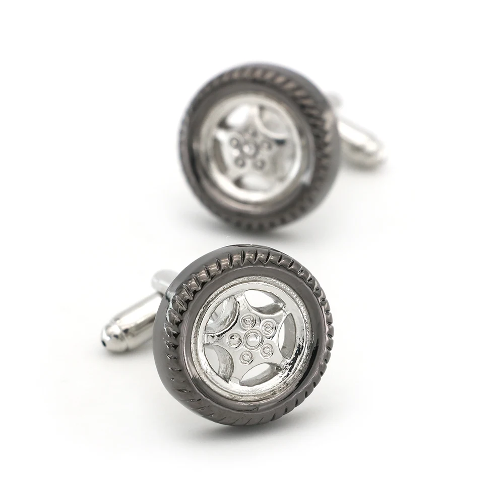

Men's Car Tire Cuff Links Copper Material Gunblack Color