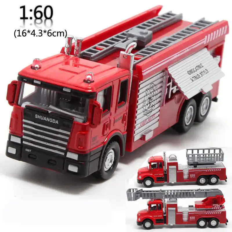 60 alloy fire truck, pull back toys 