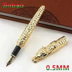 Новинка Jinhao Leopard Cheetah полностью Металлическая Золотая авторучка роскошный изысканный Расширенный подарочная ручка для бизнеса офиса